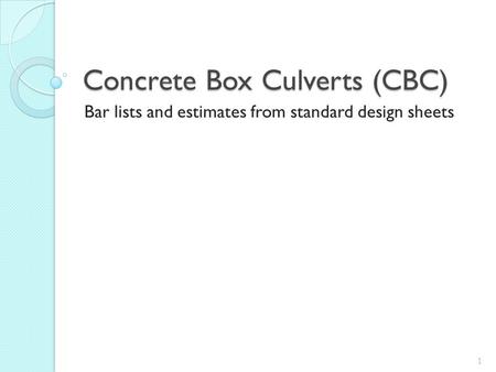 Concrete Box Culverts (CBC)