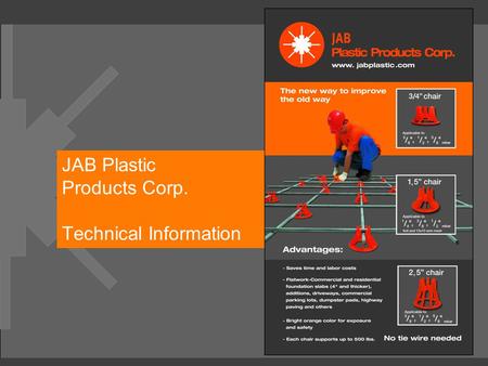 JAB Plastic Products Corp. Technical Information.