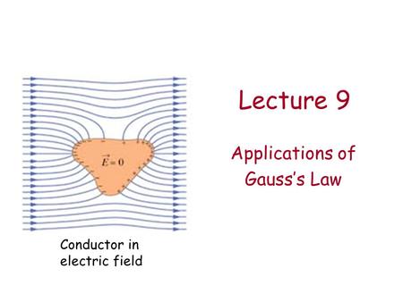 Applications of Gauss’s Law