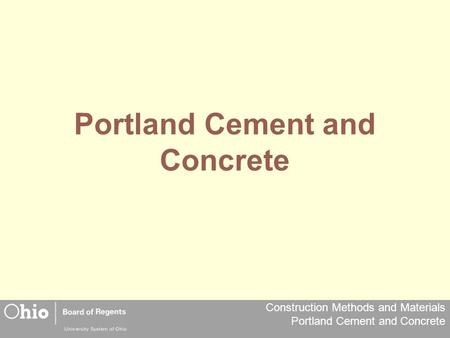 Portland Cement and Concrete