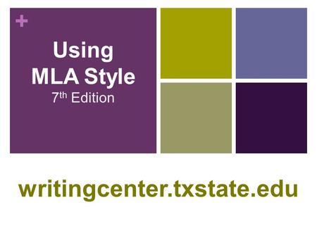 Using MLA Style 7th Edition