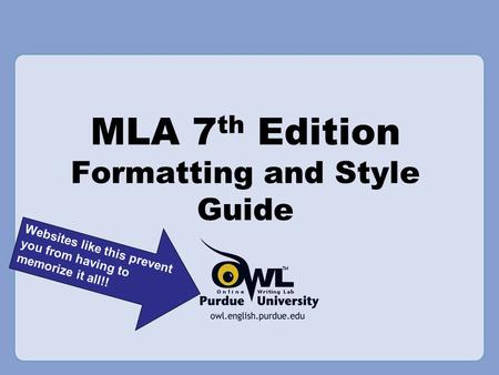 MLA 7th Edition Formatting and Style Guide