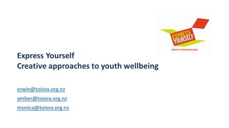 Express Yourself Creative approaches to youth wellbeing