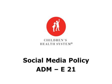 Social Media Policy ADM – E 21. CHS Social Media Policy Social media = media designed to be disseminated through social interaction, created using highly.