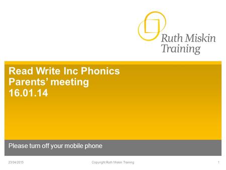 Read Write Inc Phonics Parents’ meeting