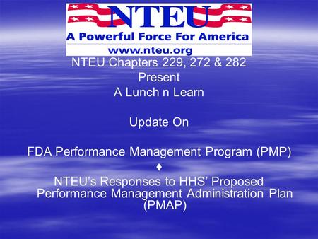 FDA Performance Management Program (PMP)