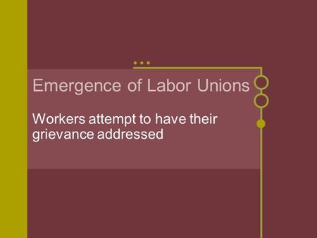 Emergence of Labor Unions