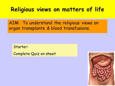 Religious views on matters of life