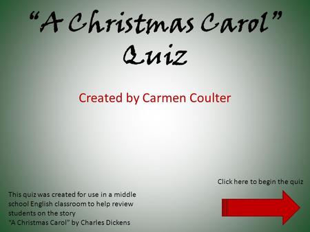 “A Christmas Carol” Quiz