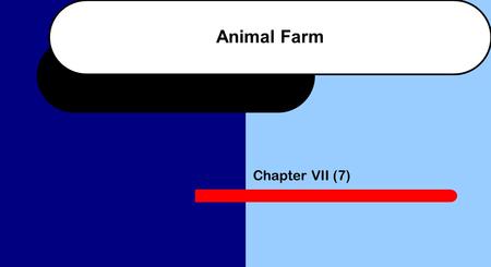 Animal Farm Chapter VII (7). 1. Why did the hard frost cause difficulties for the animals? The ground was frozen and the quarry was full of snow so nothing.