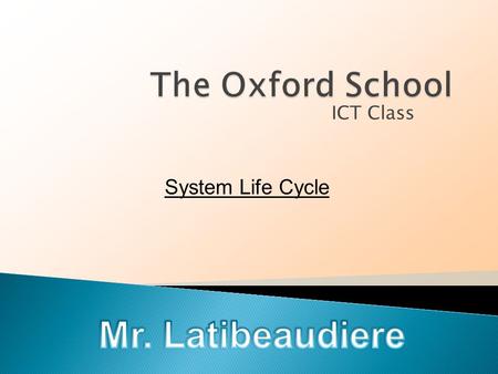 ICT Class System Life Cycle.  Large systems development projects may involve dozens of people working over several months or even years, so they cannot.
