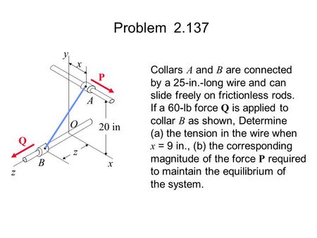 Problem y x Collars A and B are connected P