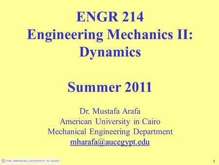 Engineering Mechanics II: