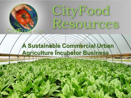 A Sustainable Commercial Urban Agriculture Incubator Business A Sustainable Commercial Urban Agriculture Incubator Business.
