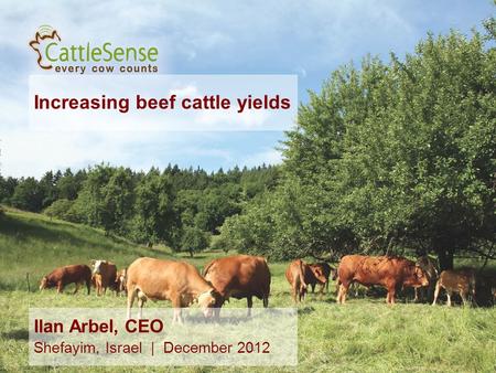 Increasing beef cattle yields 1 Ilan Arbel, CEO Shefayim, Israel | December 2012.