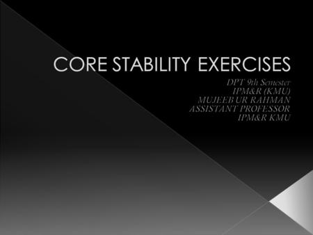 CORE STABILITY EXERCISES