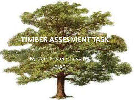 TIMBER ASSESMENT TASK By Liam Foster Constable 8IA2.