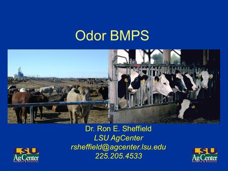Odor BMPS Dr. Ron E. Sheffield LSU AgCenter 225.205.4533.