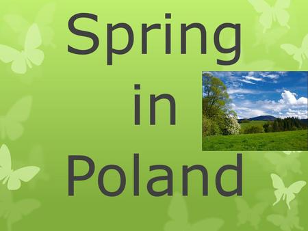 Spring in Poland. Spring  Spring is one of the four basic season in nature. The world of plants and animals wakes up and the new life begins.  Astronomical.