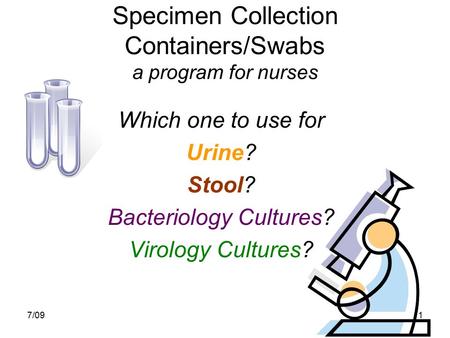 Specimen Collection Containers/Swabs a program for nurses