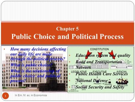 How many decisions affecting our daily life are made through the political process? What is public choice? What is the relationship of public choice and.