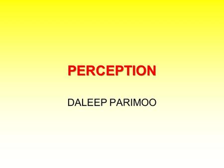 PERCEPTION DALEEP PARIMOO.