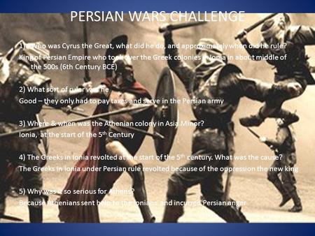 PERSIAN WARS CHALLENGE
