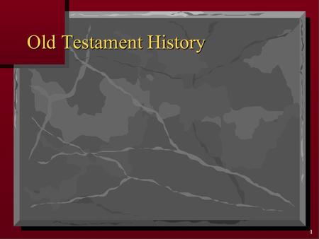 1 Old Testament History 2 The BIBLE BOOK of BOOKS An Overview of the Hebrew and Christian Scriptures.