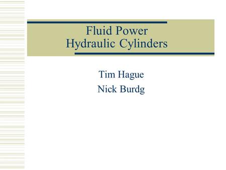 Fluid Power Hydraulic Cylinders