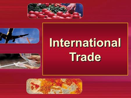 International Trade. The Gains from Trade n The law of comparative advantage < specialisation as the basis for trade < absolute advantage < comparative.
