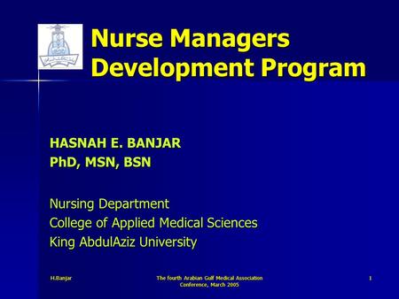 Nurse Managers Development Program