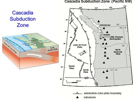 CascadiaSubductionZone. The Rocky Mountain Region – Steep hills that are foothills of the Rocky Mountains in the northern corner of the state.
