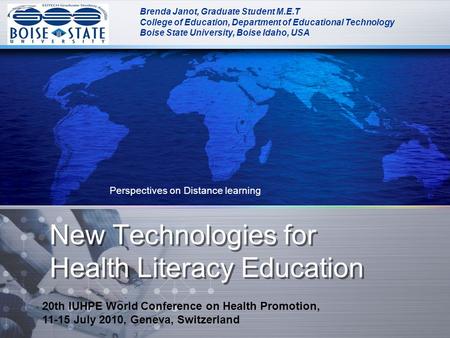 New Technologies for Health Literacy Education