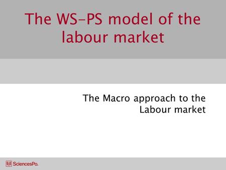 The WS-PS model of the labour market
