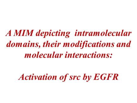 A MIM depicting intramolecular domains, their modifications and molecular interactions: Activation of src by EGFR.