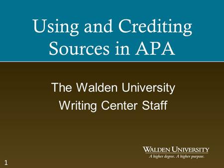 Using and Crediting Sources in APA