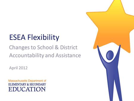 ESEA Flexibility C hanges to School & District Accountability and Assistance April 2012.