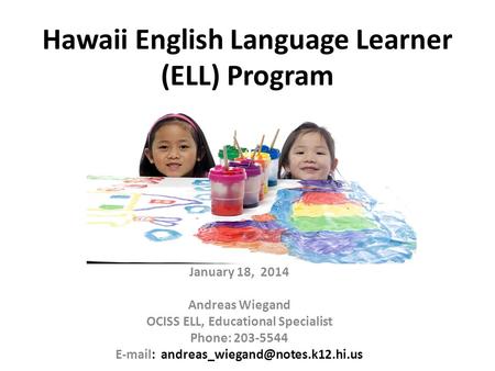 Hawaii English Language Learner (ELL) Program