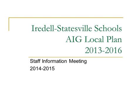 Iredell-Statesville Schools AIG Local Plan