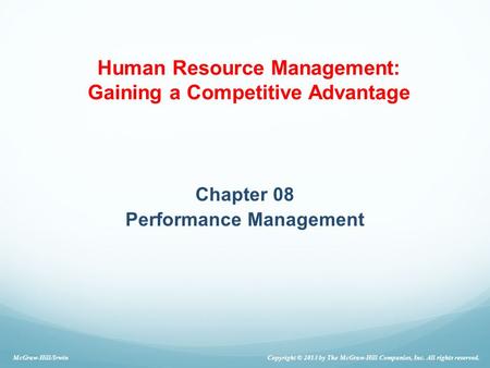 Chapter 08 Performance Management