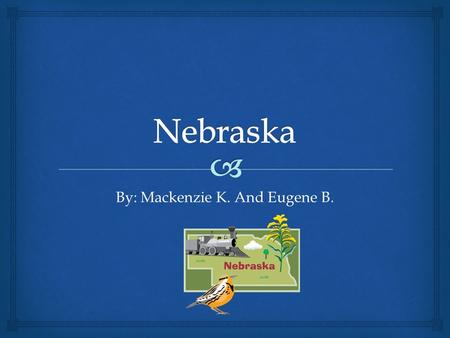 By: Mackenzie K. And Eugene B. Nickname and Region Nebraska has a very funny nickname. Its nickname is the Beef State. The region is the Midwest.