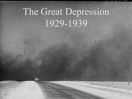 1 The Great Depression 1929-1939. 2 GD Describe what you see in this picture. What is happening here? What is unusual about the family in this picture?