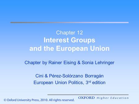Chapter 12 Interest Groups and the European Union