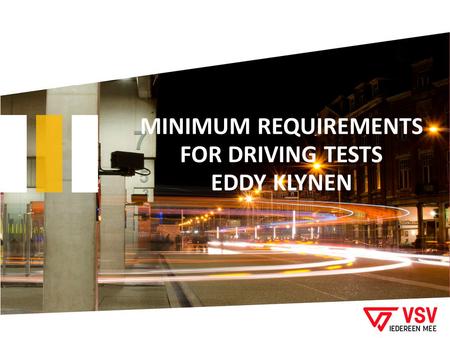 Minimum requirements for driving tests eddy klynen