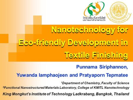 Eco-friendly Development in Textile Finishing