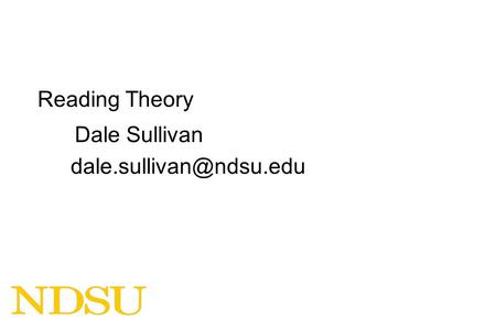 Reading Theory Dale Sullivan