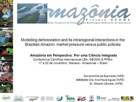 Modelling deforestation and its intraregional interactions in the Brazilian Amazon: market pressure versus public policies Amazônia em Perspectiva: Por.
