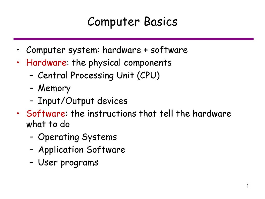 Computer Basics: Hardware 
