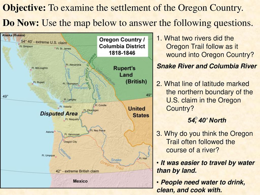 Objective To Examine The Settlement Of The Oregon Country Ppt Download