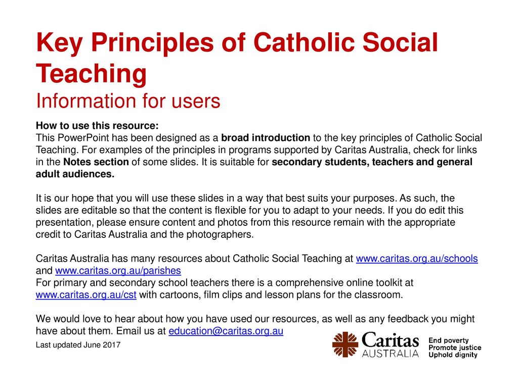introduction to catholic social teaching - ppt download